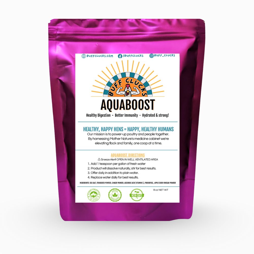 Aquaboost powdered supplement, for healthy digestion, boosted immunity & hydrated & strong flock.