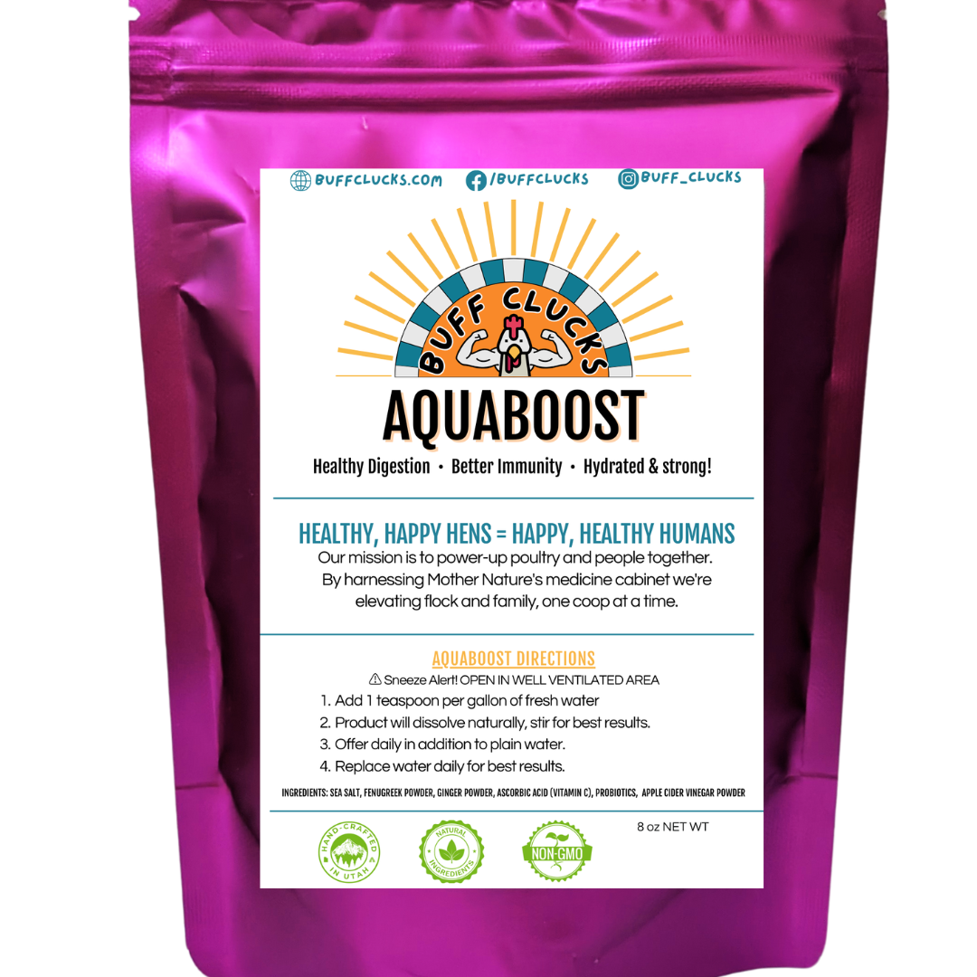 Aquaboost electrolytes and probiotics for chickens by buff clucks