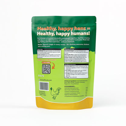 CoopShield Diatomaceous Earth Peppermint and herbs natural pest control for chickens back of bag