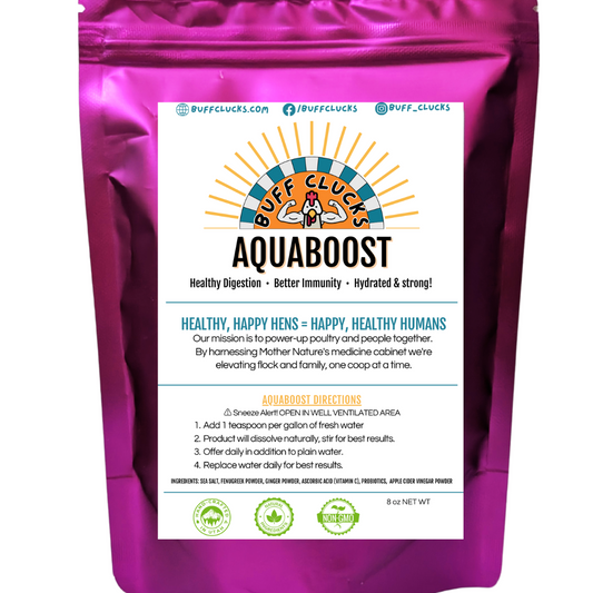 Aquaboost electrolytes and probiotics for chickens by buff clucks
