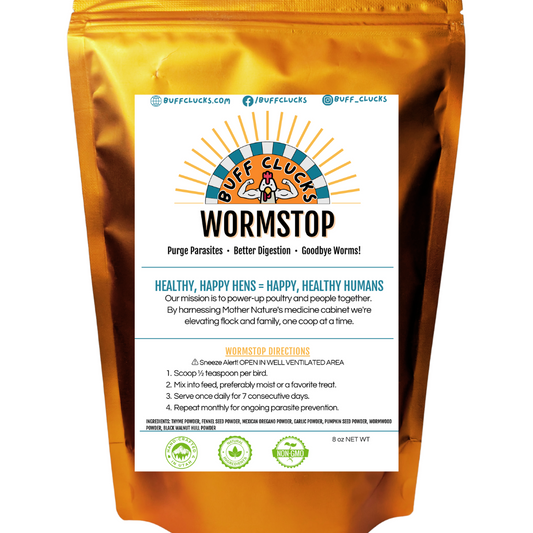 wormstop package natural chicken dewormer by buff clucks
